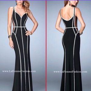 La Femme Black Prom Dress